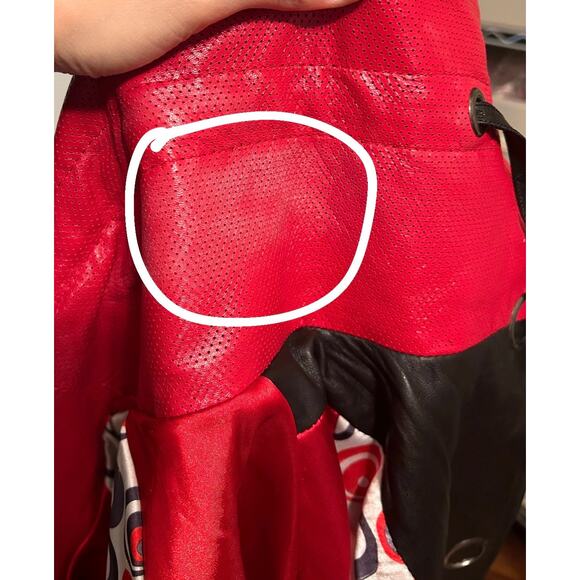 Rivorossi Genuine Leather Wide Sleeve Two Tone Jacket - Picture 4 of 11